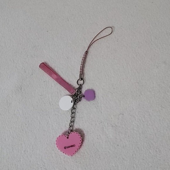 Hello kitty Sanrio pink ribbon heart multi charm phone strap - Picture 4 of 5